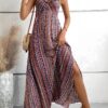 Robe longue boho plage dos nu ethnique