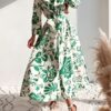 Robe longue chemise imprimé floral bohème