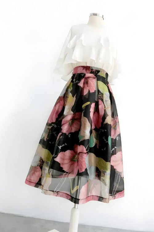 Robe longue décontractée imprimée taille empire