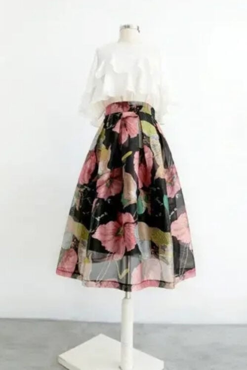 Robe longue décontractée imprimée taille empire