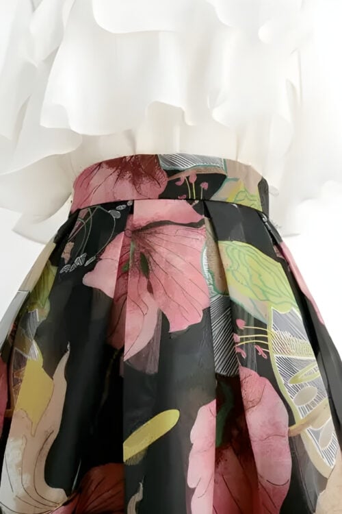 Robe longue décontractée imprimée taille empire