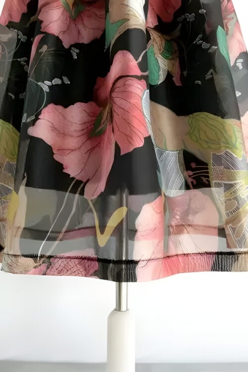 Robe longue décontractée imprimée taille empire