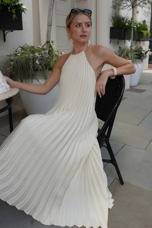 Robe longue dos nu col licou bohème