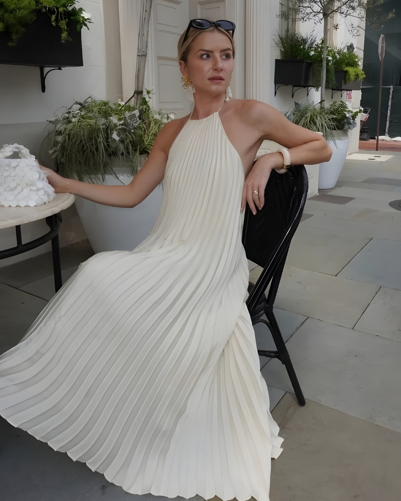 Robe longue dos nu col licou bohème