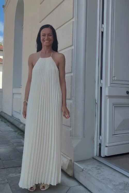 Robe longue dos nu col licou bohème
