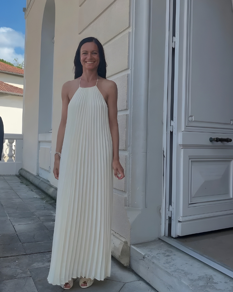 Robe longue dos nu col licou bohème