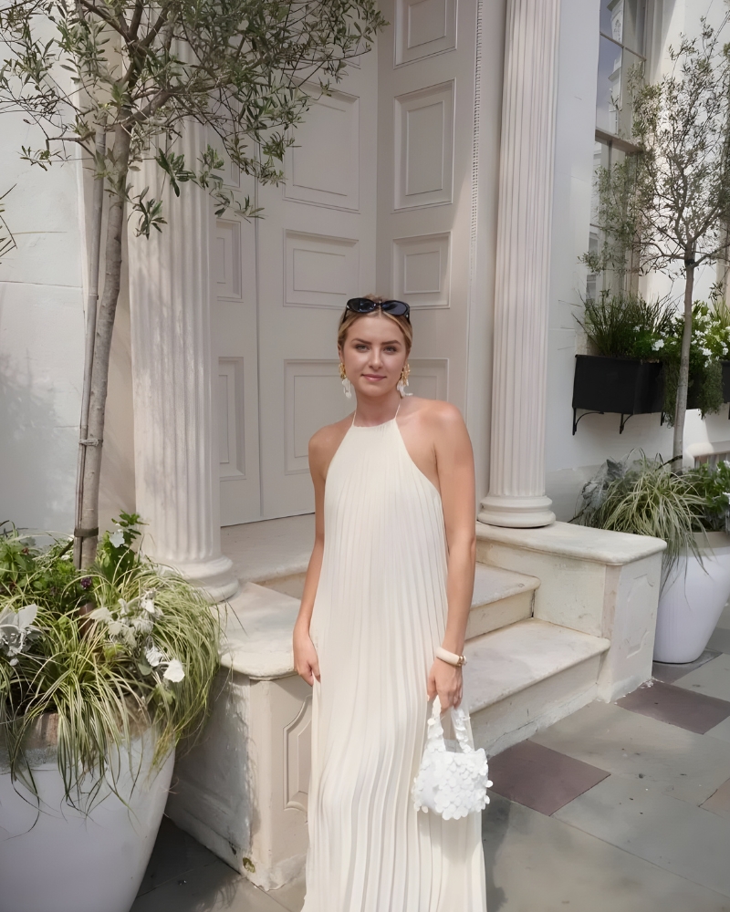 Robe longue dos nu col licou bohème