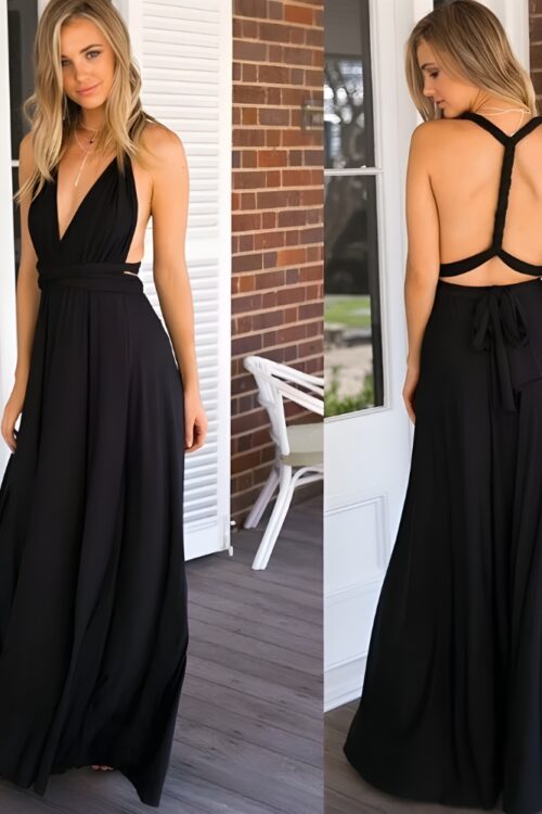 Robe longue mousseline unie bohème soirée
