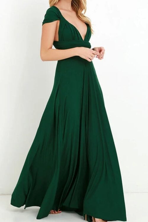 Robe longue mousseline unie bohème soirée