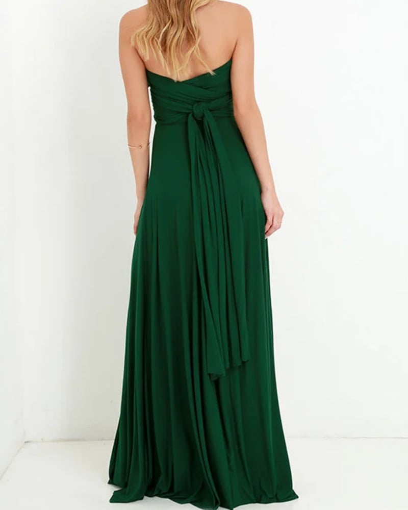 Robe longue mousseline unie bohème soirée