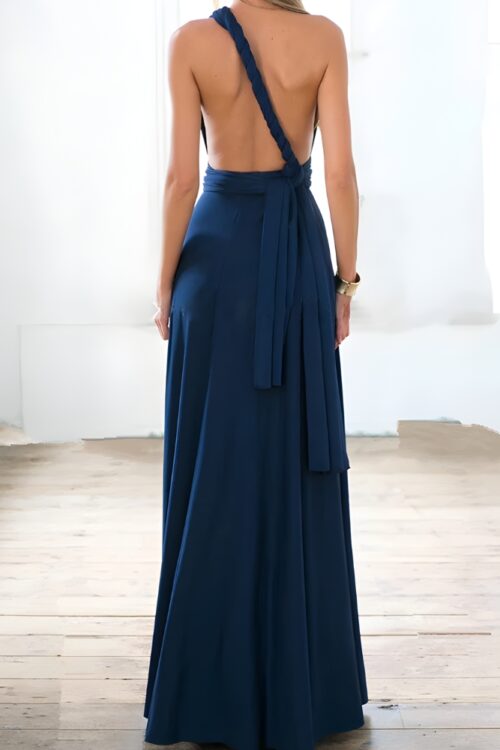 Robe longue mousseline unie bohème soirée