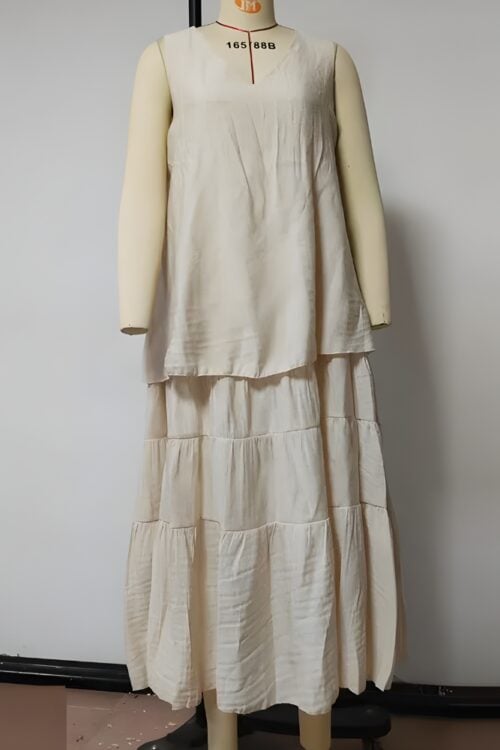 Robe longue plage unie bohèmeV