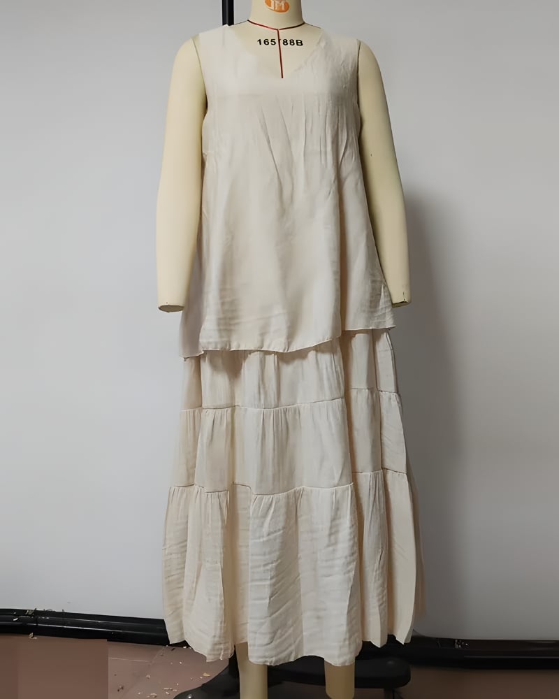 Robe longue plage unie bohèmeV